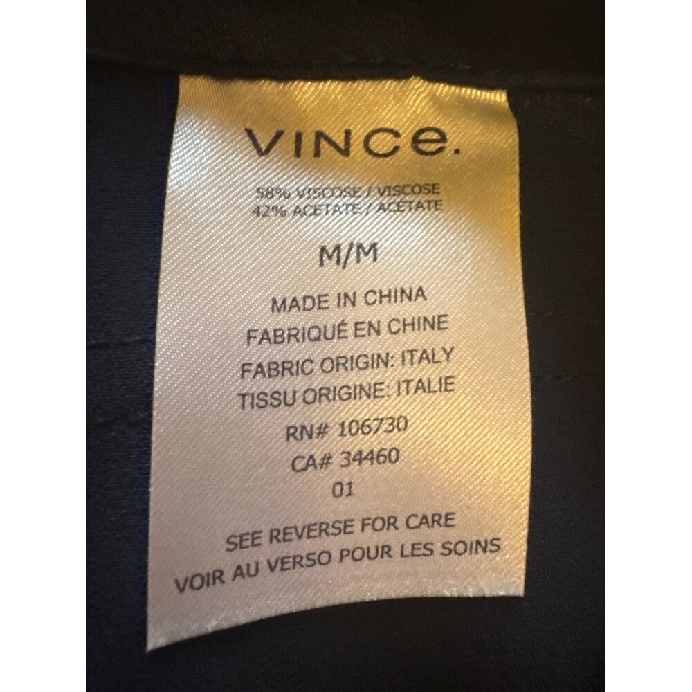 Vince Navy Satin Drawstring Pants Size M Italian Fabric Luxe Minimalist Y2K Vibe - Picture 3 of 14